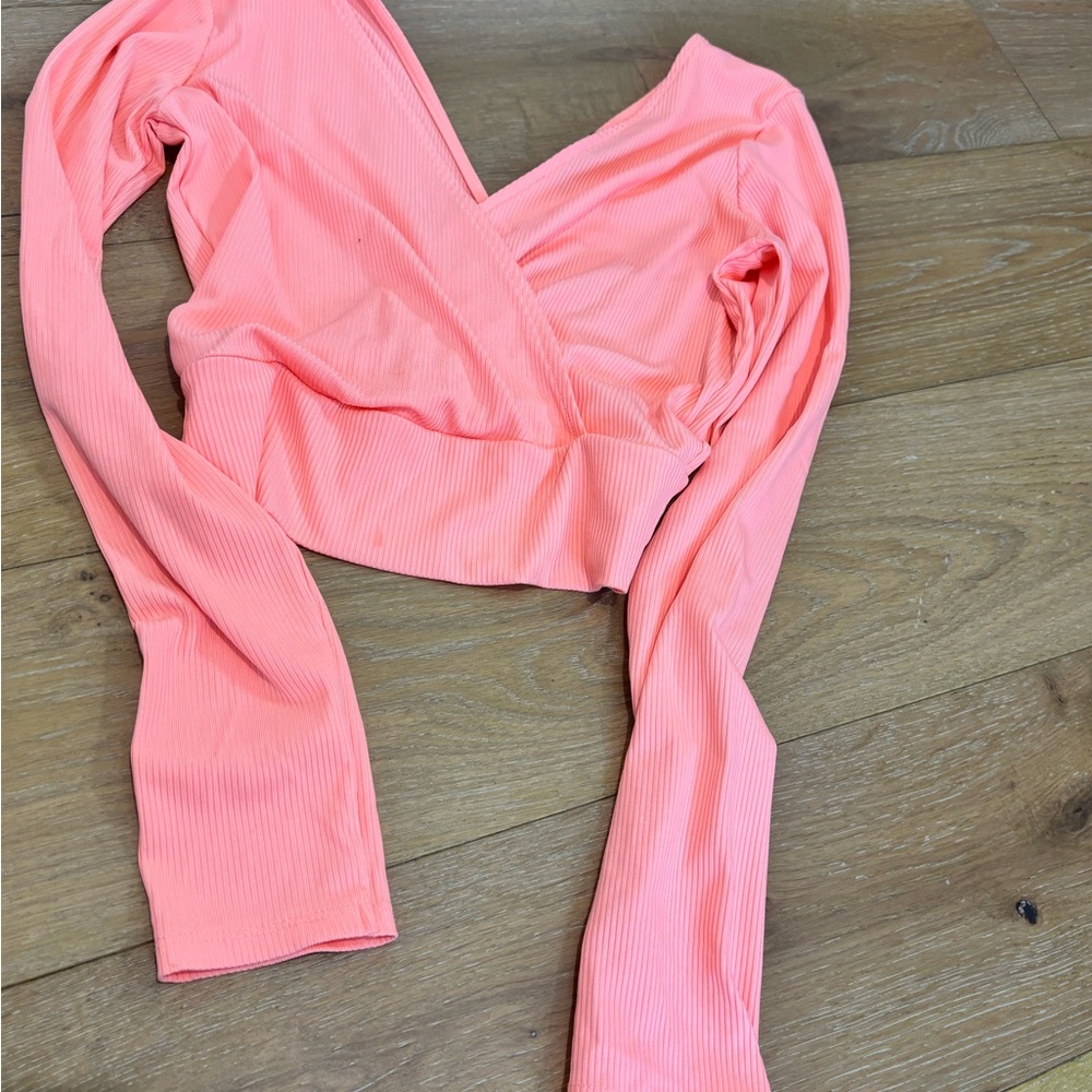 Bershka Peach Ribbed Top
